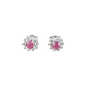 Pendientes flor rubí